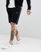 Fred Perry Panel Sweat Shorts In Black - Black