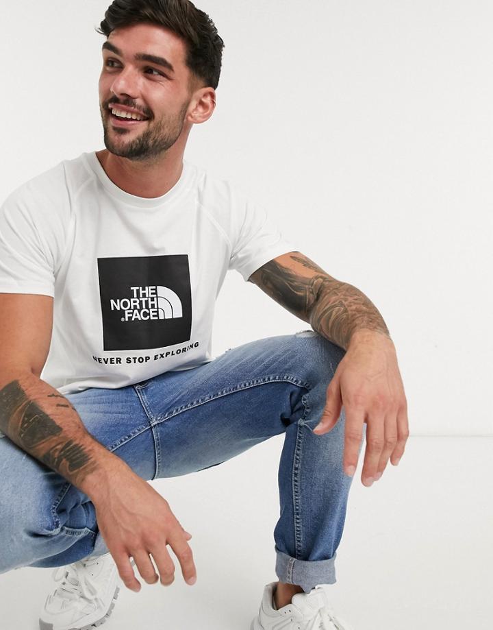 The North Face Raglan Red Box T-shirt In White