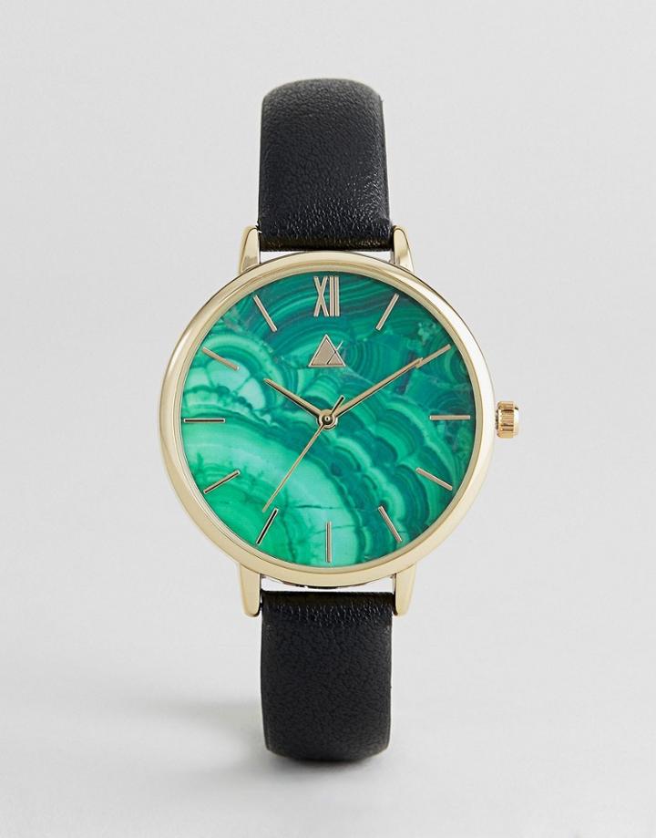 Asos Stone Slice Watch - Black