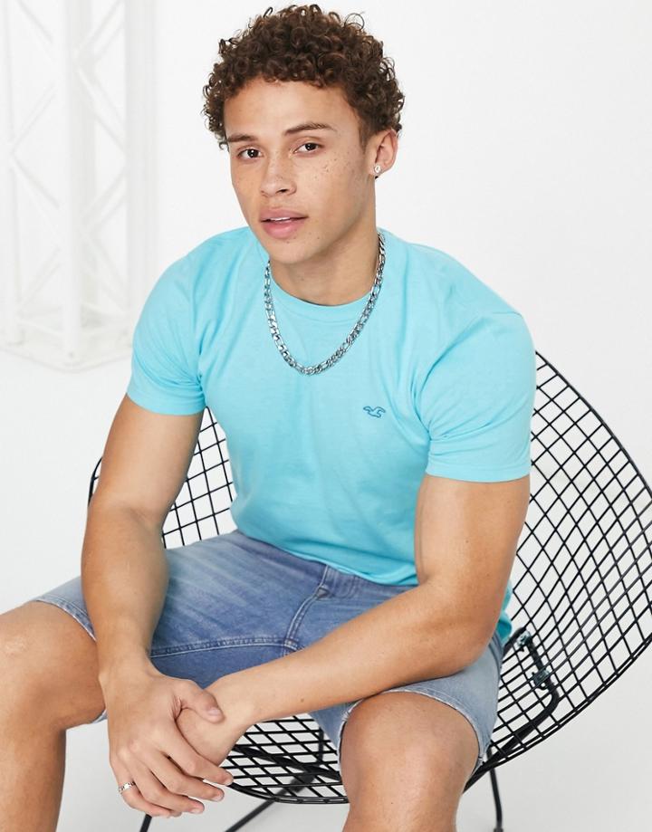 Hollister Tonal Icon Logo T-shirt In Turquoise-blue