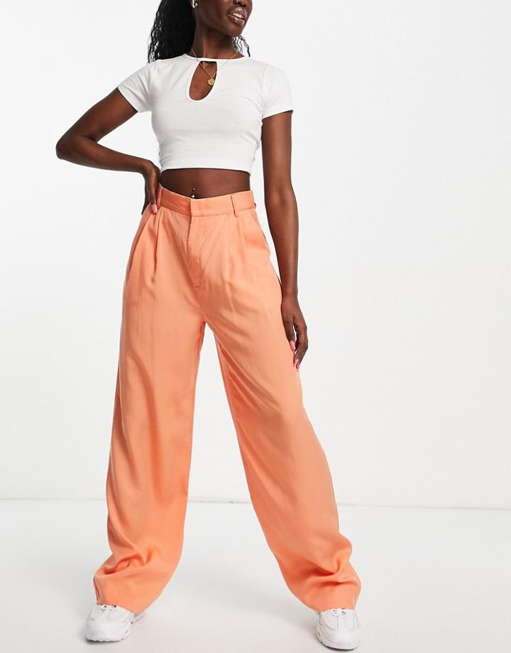 Emory Park Slinky Wide Leg Pants In Papaya-orange