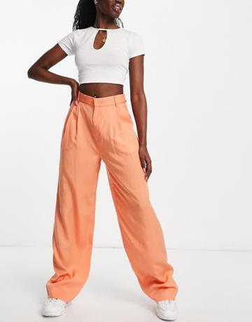 Emory Park Slinky Wide Leg Pants In Papaya-orange