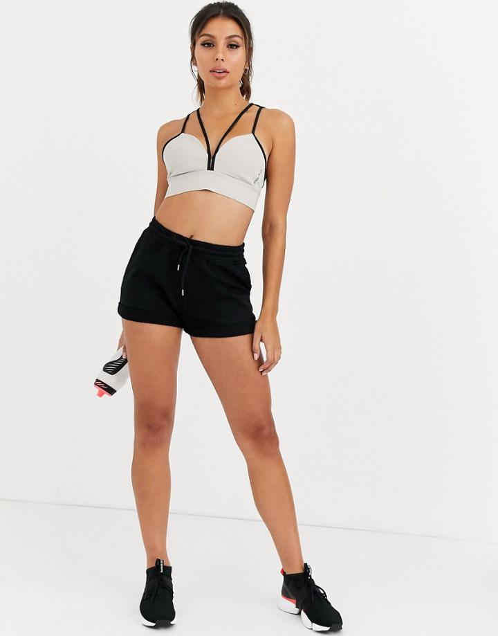 Asos 4505 Sweat Short With Turn Up Edge-black