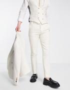 Twisted Tailor Pegas Slim Fit Suit Pants In Off White