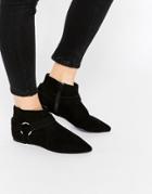 Asos Apple Harness Detail Pointed Boots - Black