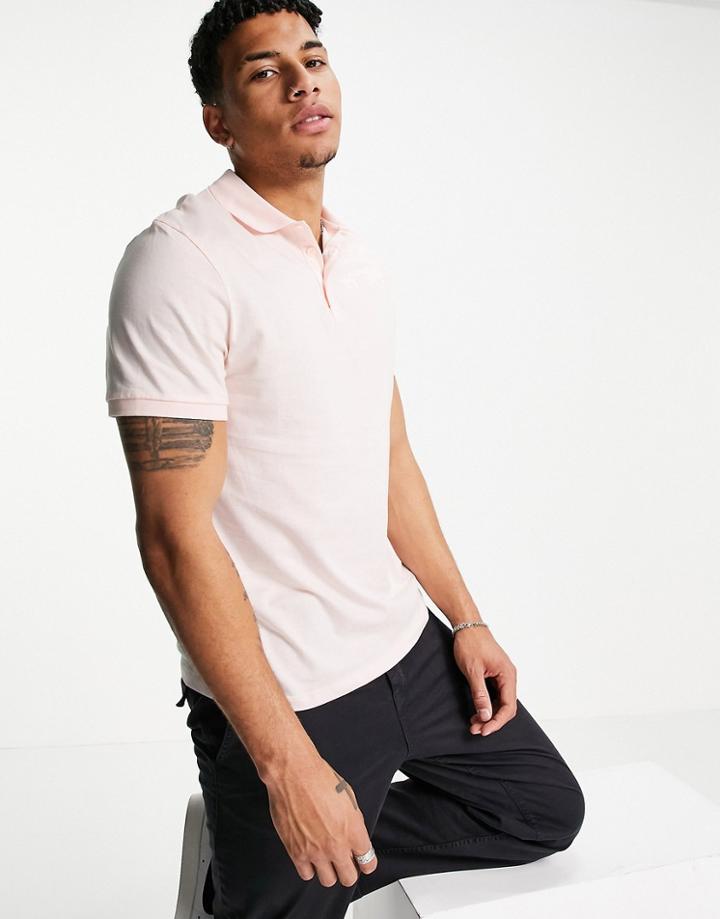 Asos Design Organic Jersey Polo In Light Pink