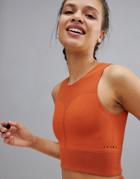 Adidas Warpknit Crop Top In Orange - Orange