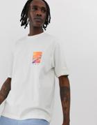 Asos White Loose Fit T-shirt In Off White With Photographic Print