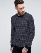 Hugo By Hugo Boss Srid Sweater Grid Knit In Navy/black - Navy