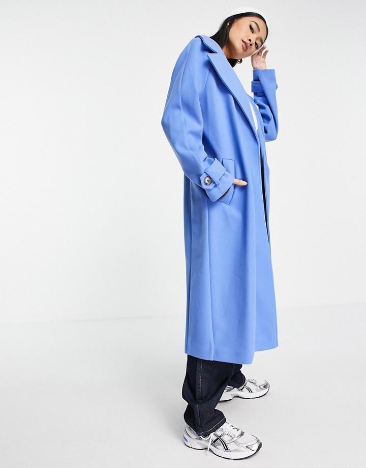 River Island Longline Duster Coat In Blue-blues