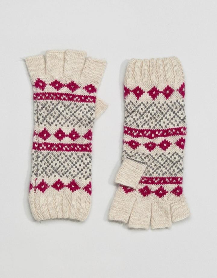 Alice Hannah Fairisle Half-finger Glove - Multi