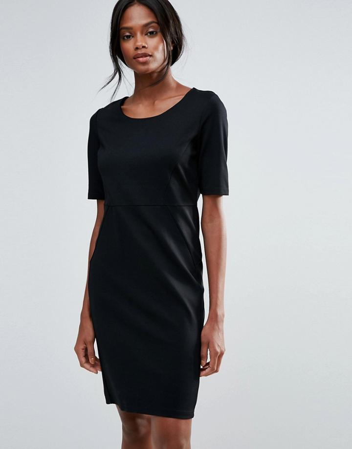 B.young Short Sleeve Pencil Midi Dress - Black