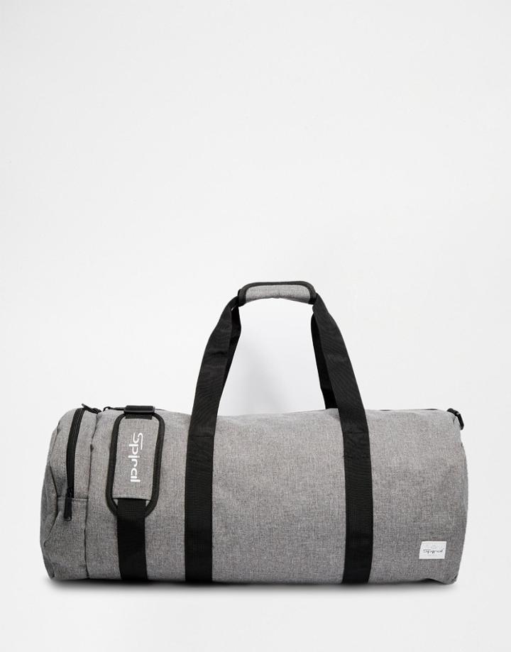 Spiral Crosshatch Barrel Bag - Gray