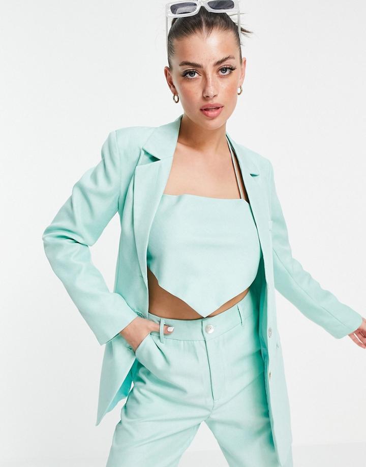 Annorlunda Relaxed Blazer In Green Twill - Part Of A Set