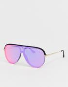 Quay Australia X J Lo Empire Aviator Sunglasses In Pink - Pink