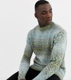 Asos Design Tall Space Dye Sweater In Blue