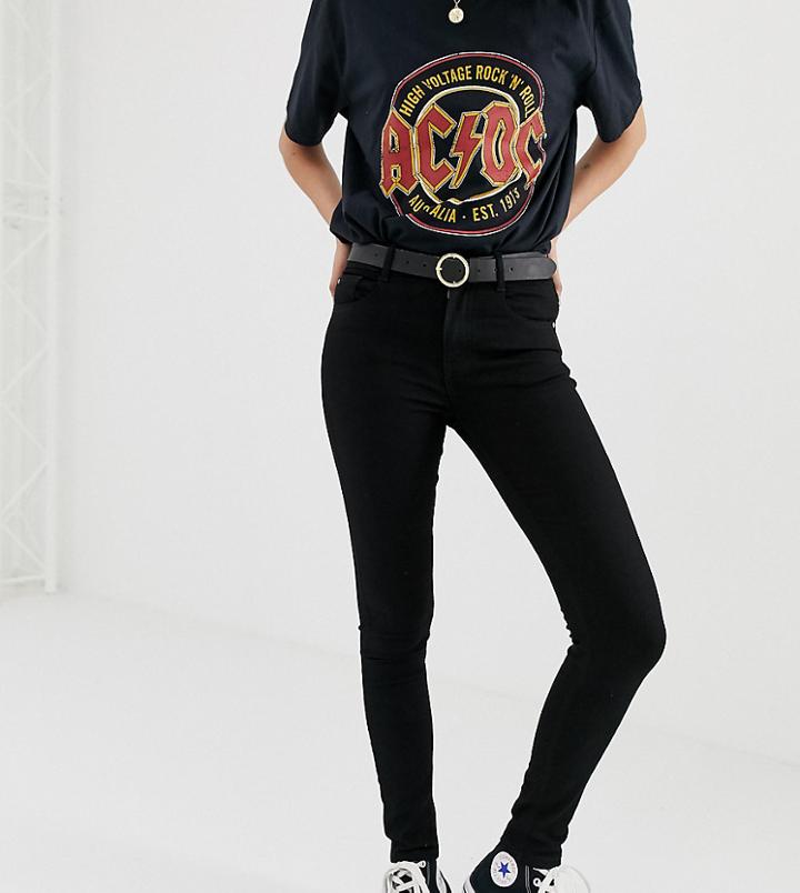 Pull & Bear Mid Rise Skinny Jean In Black - Black