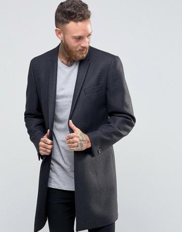 Hart Hollywood By Nick Hart 1b Check Overcoat - Gray