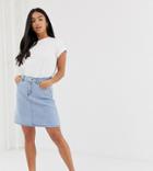 Only Petite Denim A-line Mini Skirt - Blue