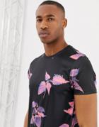 Asos 4505 Training T-shirt With Floral Print And Quick Dry - Multi