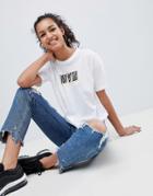 Asos Design T-shirt With Bye Print - White