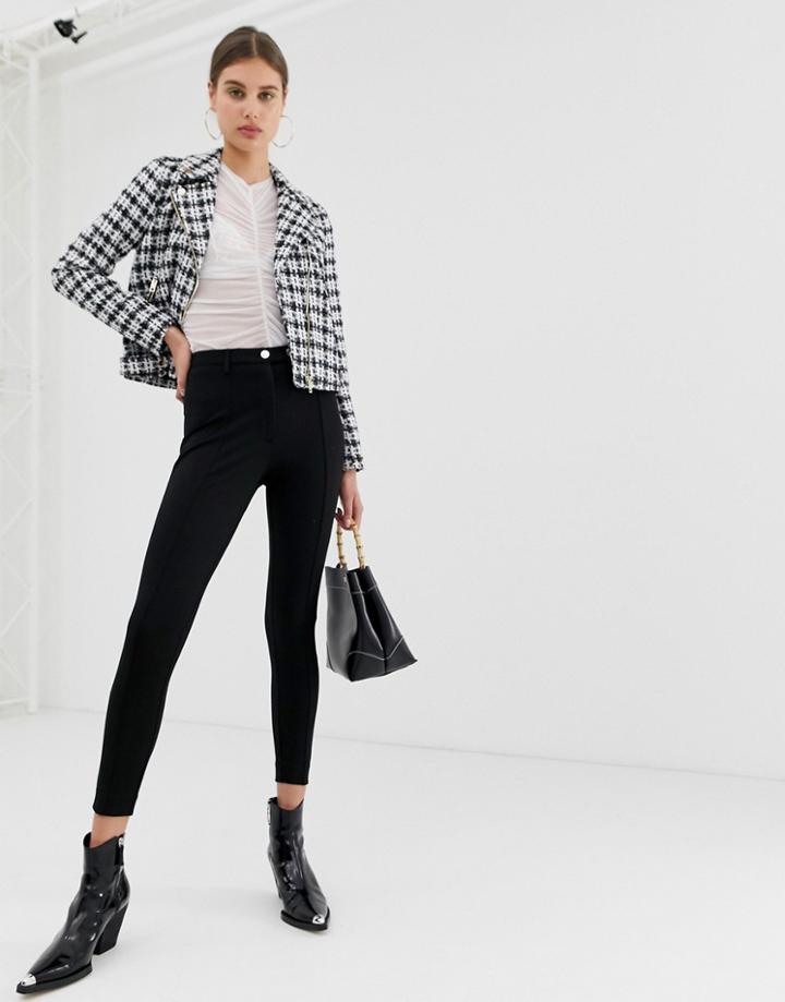 River Island Slim Leg Pants In Black