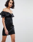 Allsaints Bodycon Ruffle Dress - Black