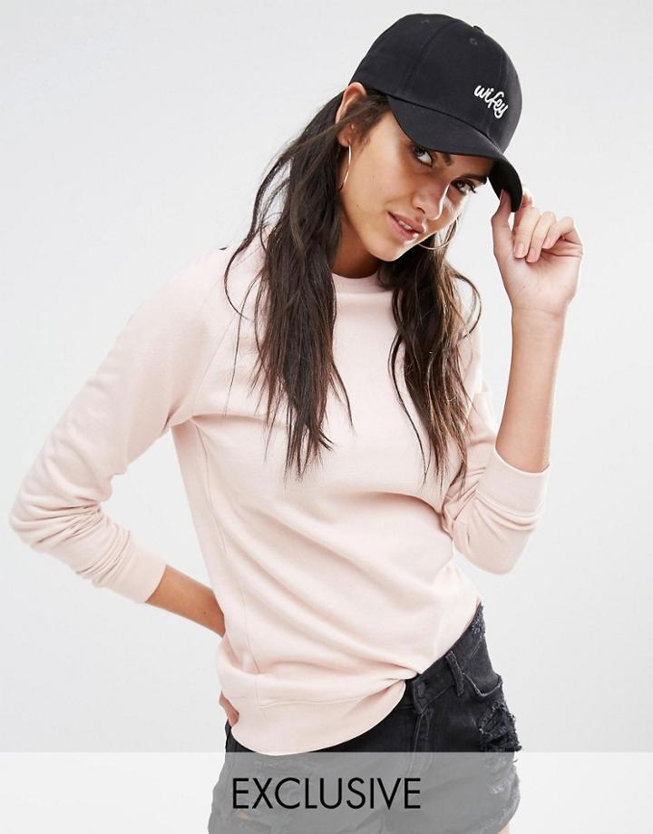 Adolescent Clothing Wifey Embroidered Baseball Cap - Black