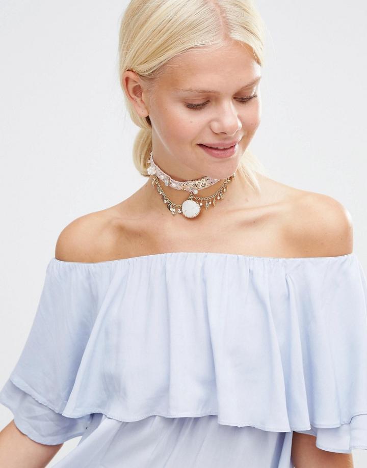 Her Curious Nature Summer Shell Choker - Gold