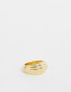 Designb Ridged Ring In Gold Tone