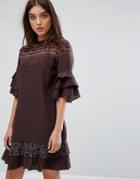 All Saints Rayen Anokhi Dress In Silk - Red