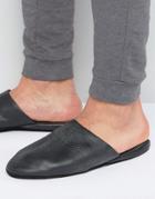 Lyle & Scott Leather Slippers In Case - Black