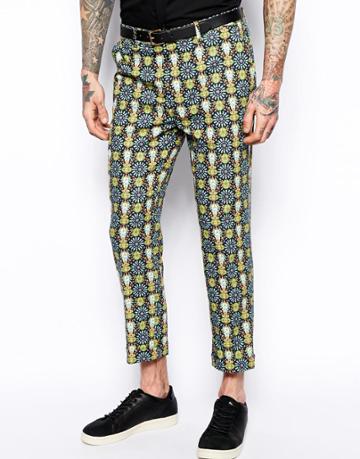 Asos Slim Fit Smart Cropped Pants In Print