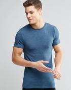 Asos Extreme Muscle T-shirt With Crew Neck In Blue - Hauge Blue Marl
