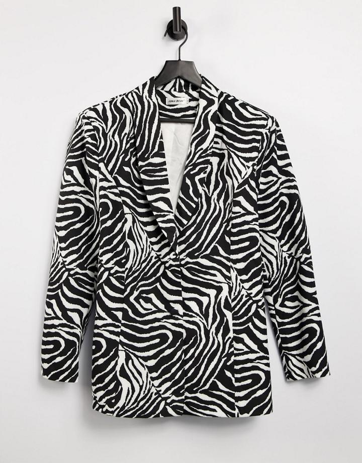 Public Desire Blazer In Zebra Print-multi
