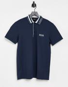 Boss Athleisure Paule 3 Polo In Navy