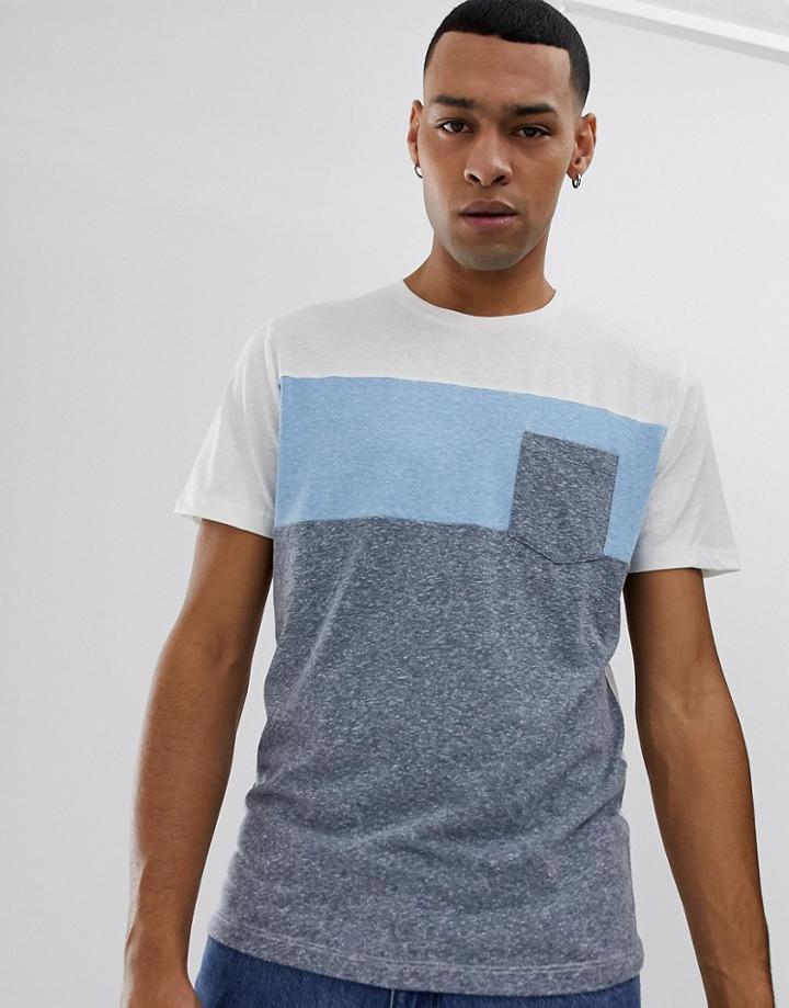 Jack And Jones Originals Color Block T-shirt With Pocket - Navy