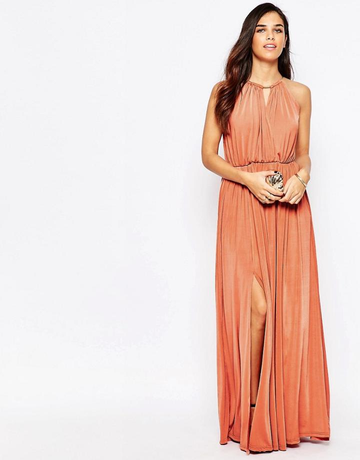 Jessica Wright Georgina Slinky Maxi Dress - Nude