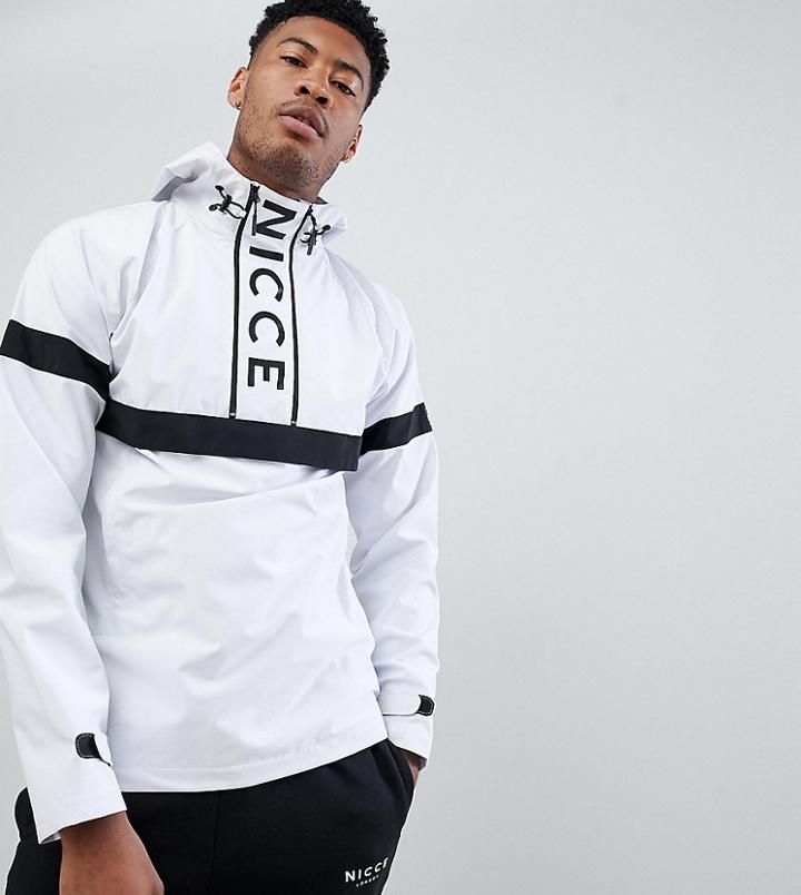 Nicce Windbreaker Logo Jacket In Black Exclusive To Asos - Navy