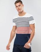 Tom Tailor T-shirt With Mixed Stripe - White