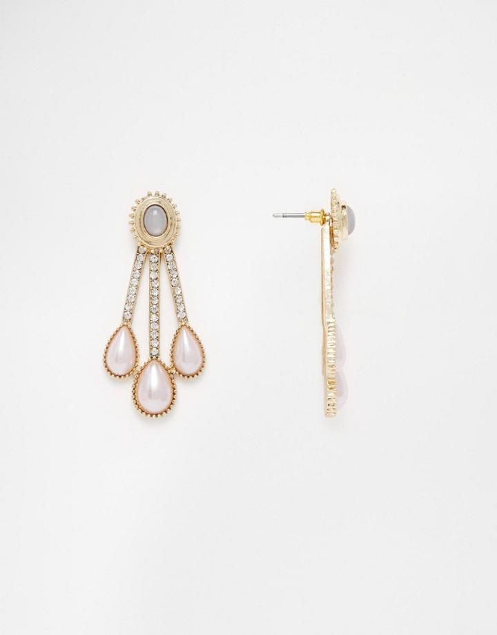 Asos Wedding Jewel Swing Earrings - Gold