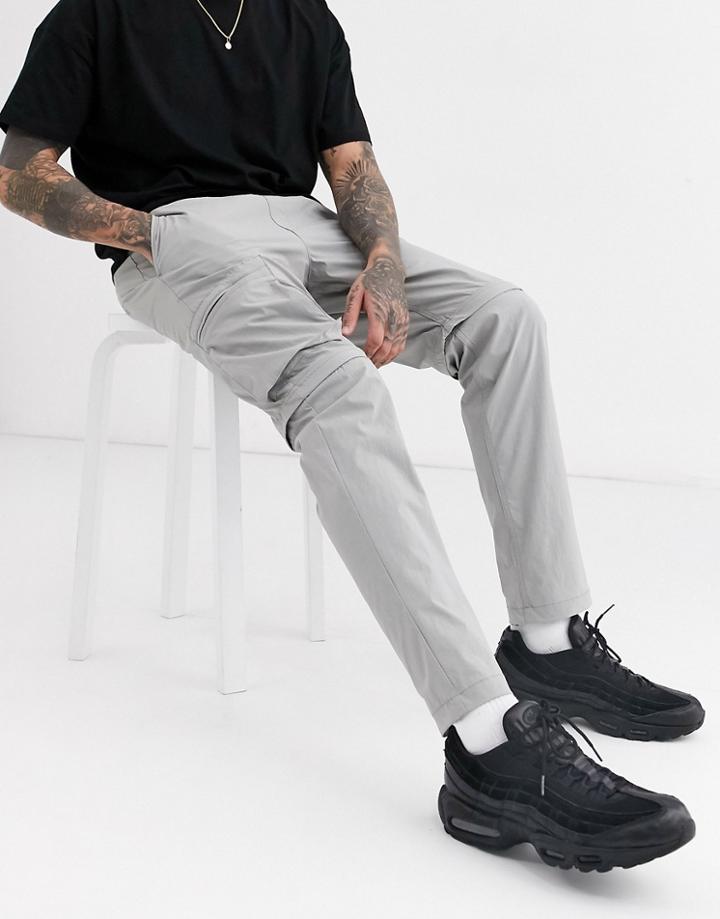 Jack & Jones Core Zip Leg Cargo Pants In Gray