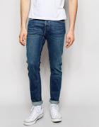 Weekday Wednesday Slim Jeans In Stretch Trade Blue Mid Wash - Trade Blue
