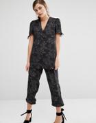 Fashion Union Pyjama Shirt In Tonal Floral Co-ord - Multi
