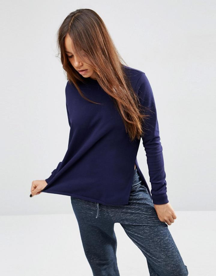 Asos Side Split Sweatshirt - Navy