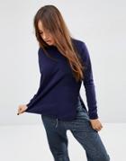 Asos Side Split Sweatshirt - Navy