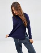 Asos Side Split Sweatshirt - Navy