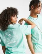 Adidas Originals 'sports Resort' Club T-shirt In Green With Back Graphics