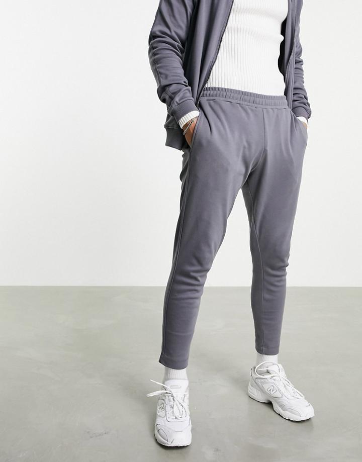 Asos Design Slim Sweatpants In Scuba With Jaquard Taping Detail - Part Of A Set-multi