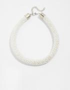 Asos Seedbead Tube Necklace - White